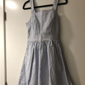 J crew Seersucker Striped Bow Dress